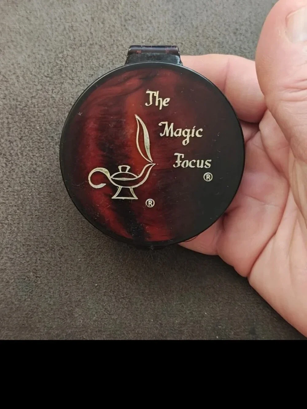 1970s Magic Focus Magnifying Compact Makeup Mirror